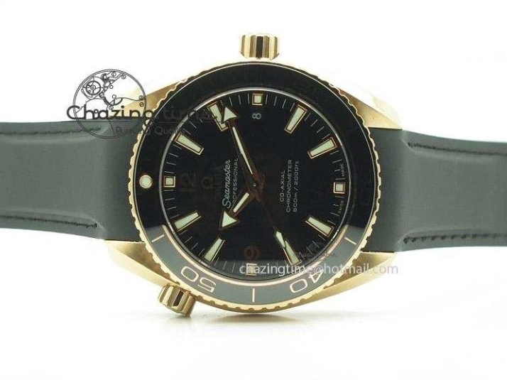 0418 Planet Ocean Professional Rose Gold Liquid Metal V6F 42mm On Black Rubber Strap A Vibrant 8266